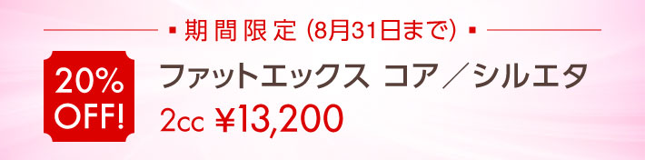 期間限定 20％OFF!「ファットエックス コア／シルエタ」（8月31日まで）